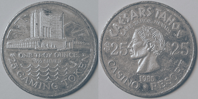 Casino, Caesars Head $25, 1985 Token (tCTltnv-001)